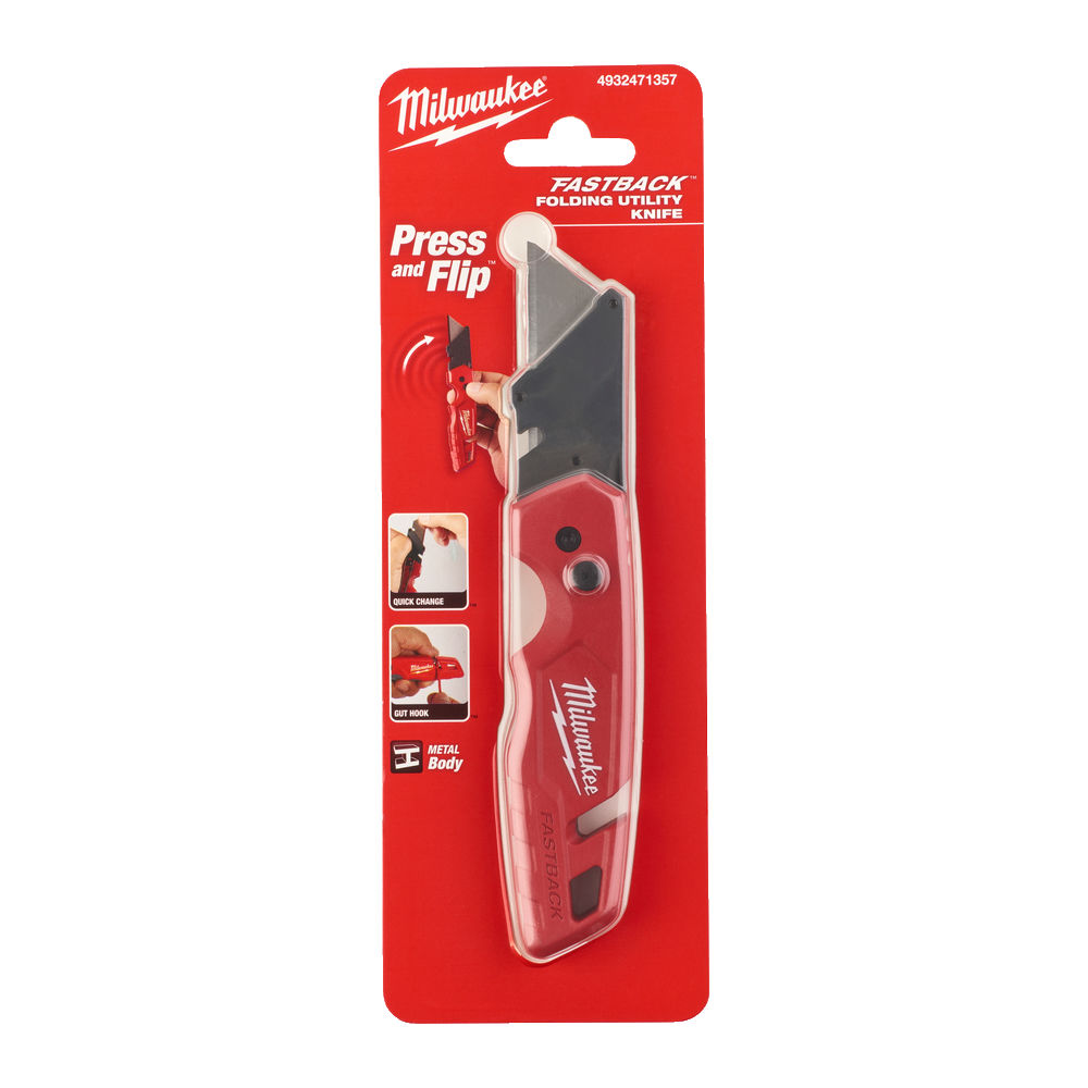 Milwaukee FASTBACK Flip Utility Knife – Red Packaging