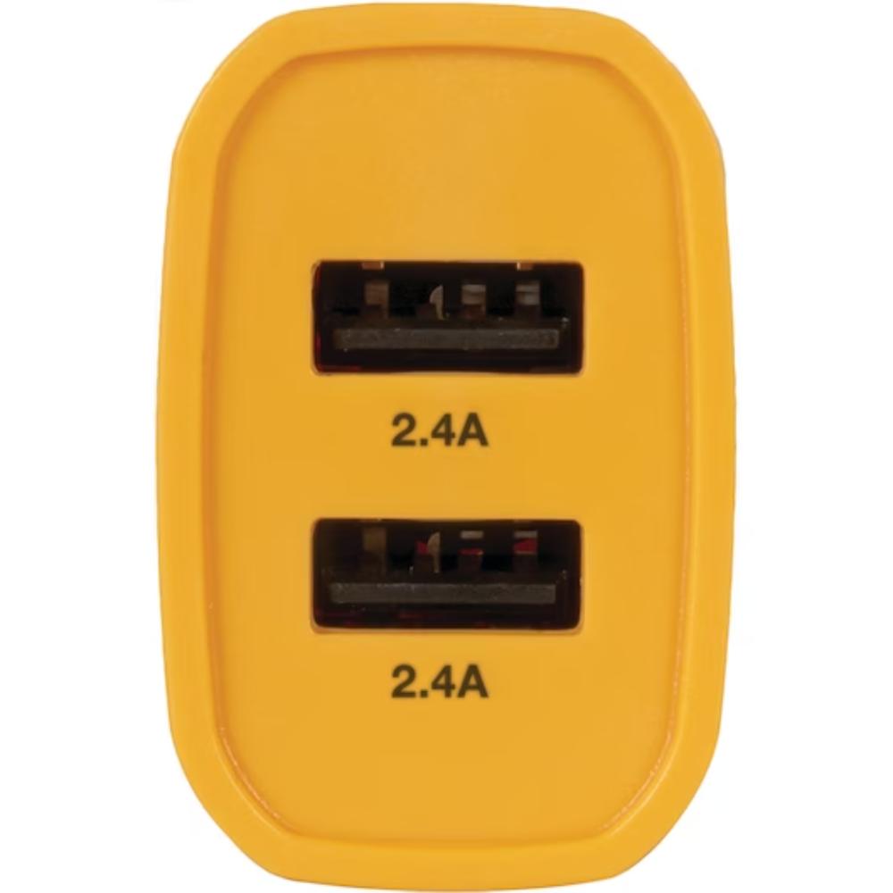 Each USB charging port has a 2.4 amp connected device