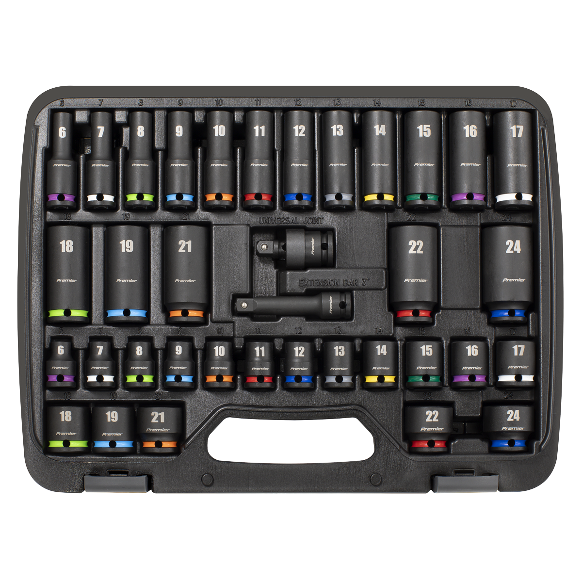 Sealey colour coded impact sockets AK5633M