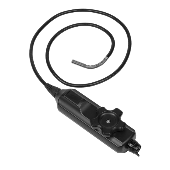 Using an attached dial, the camera head angle can be changed by up to 350˚ without having to remove camera from inspection area.