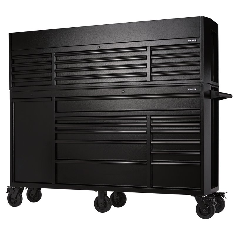 Draper Bunker Black Combined Roller Cabinet And Tool Chest 25 Drawer, 72" 24253