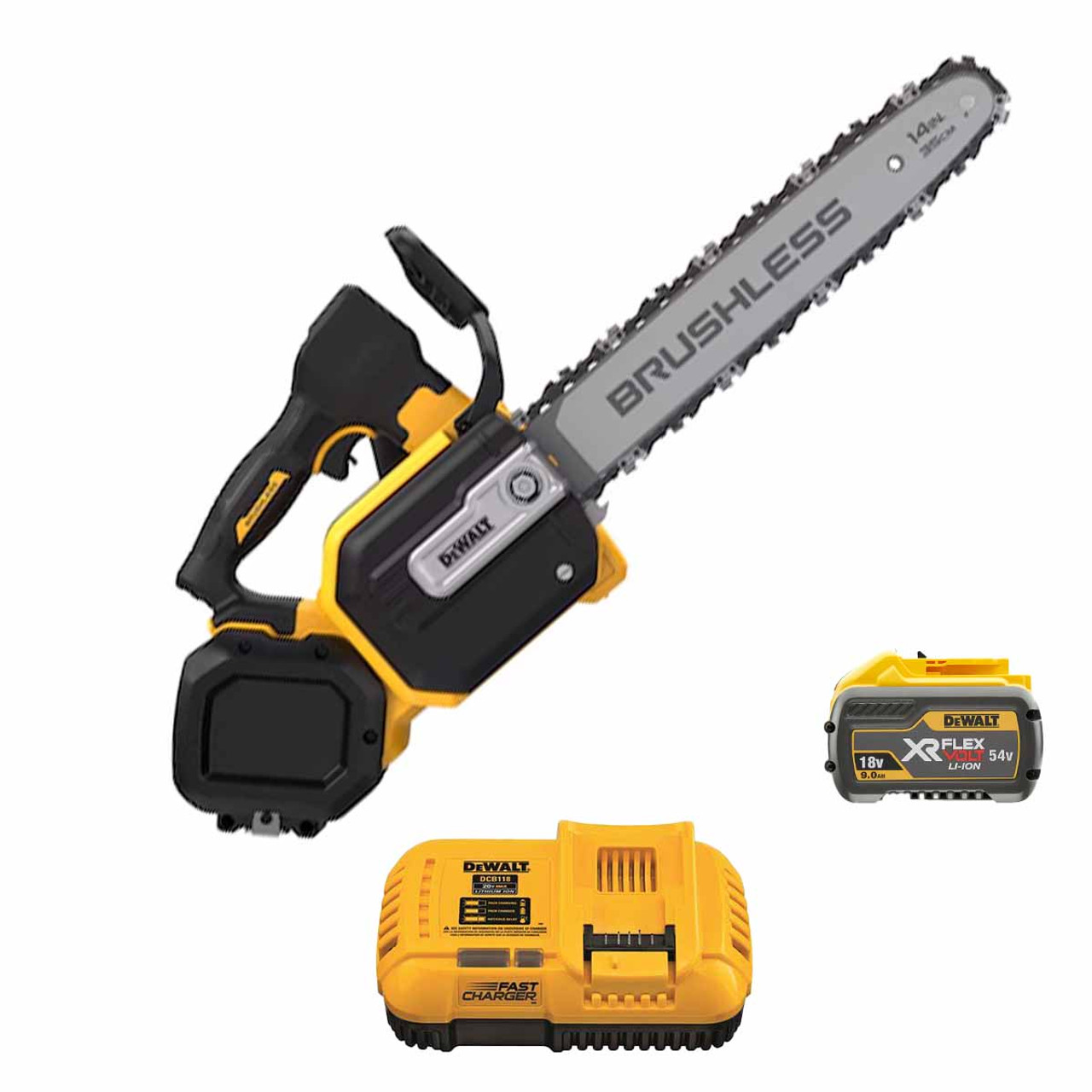 DeWalt DCMCST635X1-GB 54v XR FlexVolt Cordless 35cm Chainsaw Kit with 9.0AH Battery
