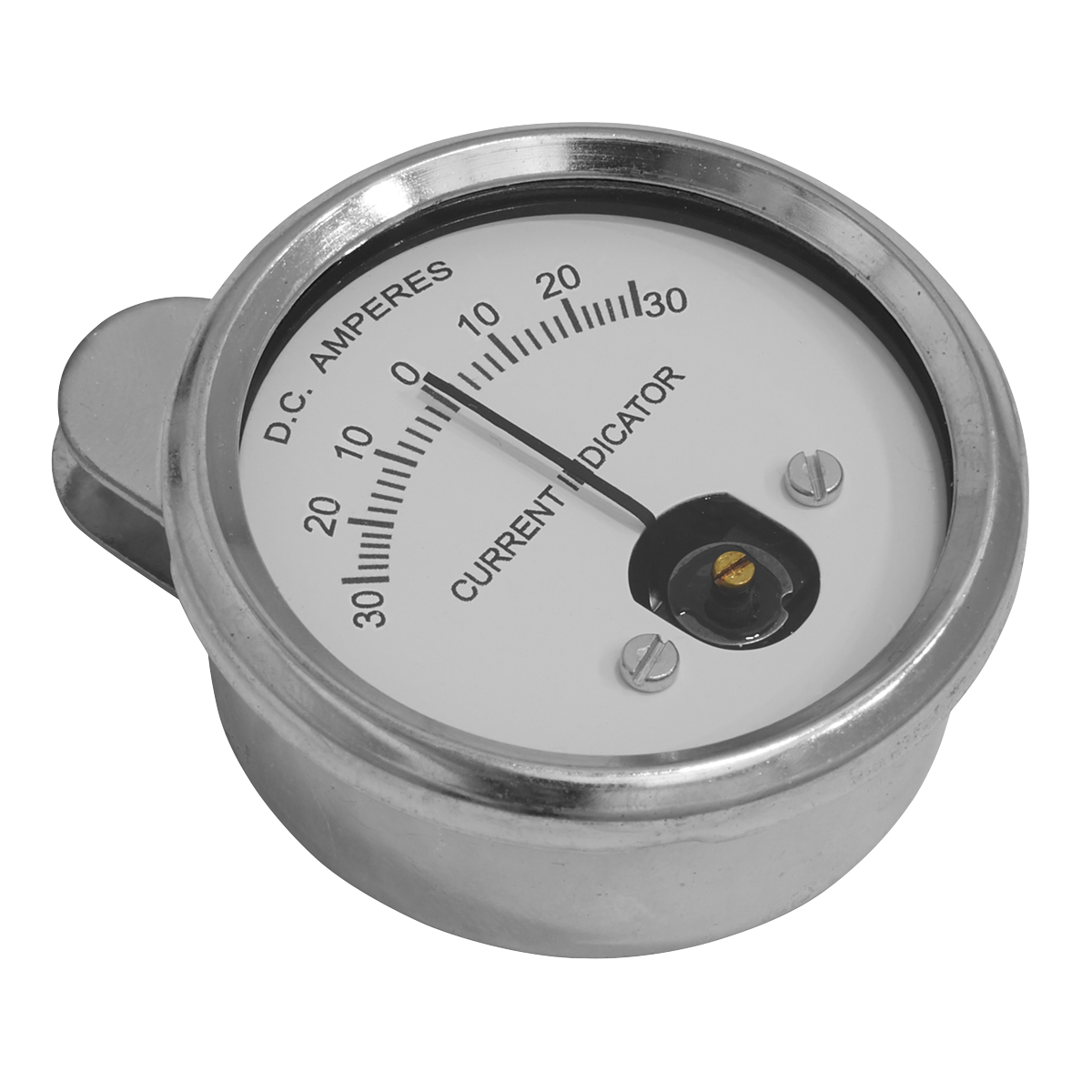 Moving-coil style meter suitable for testing DC current and direction without breaking circuit.