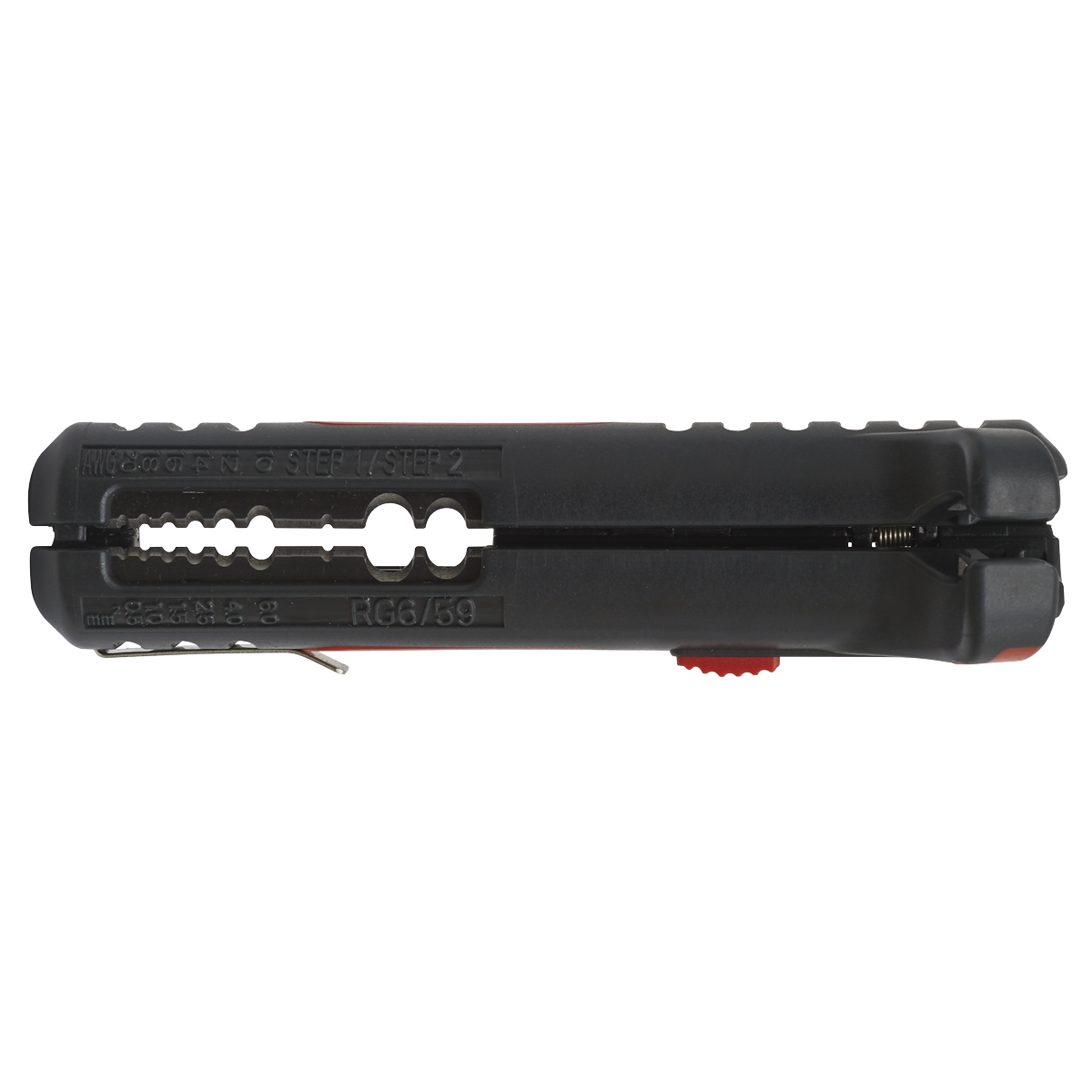 Pocket wire stripping tool suitable for automotive and electrical trades.