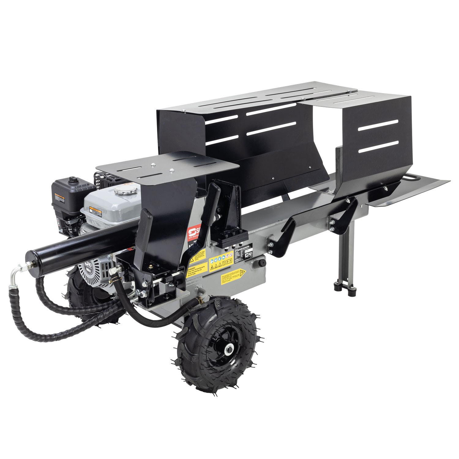 Heavy duty log splitter for agricultural and landscaping applications