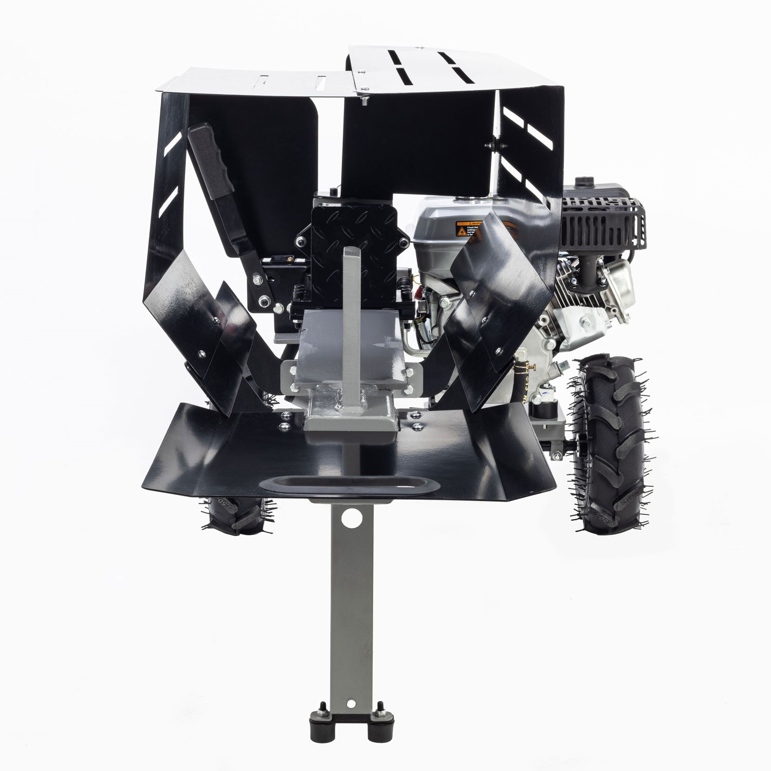 Horizontally positioned splitting area allows logs to be easily lifted into the machine.