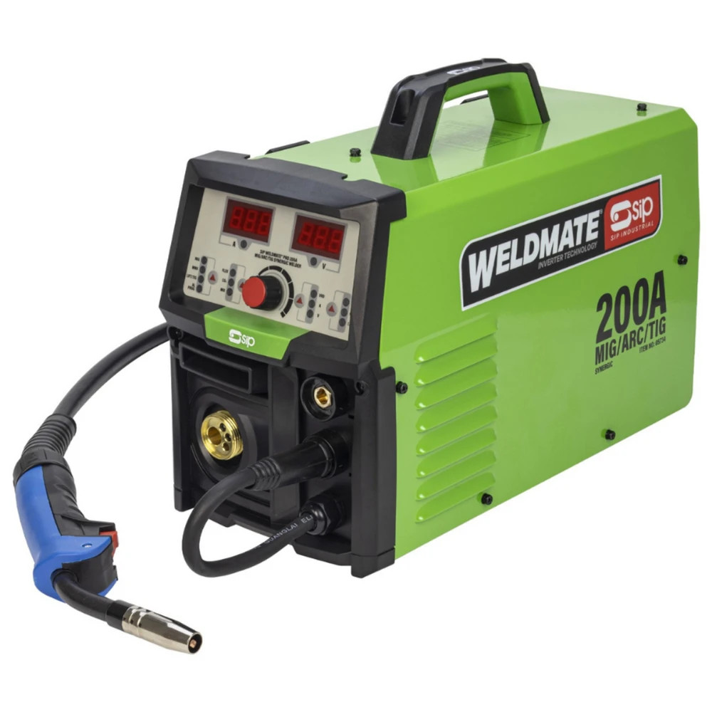 SIP WELDMATE® PRO 200A MIG/ARC/TIG Synergic Welder with Trolley Package 05734
