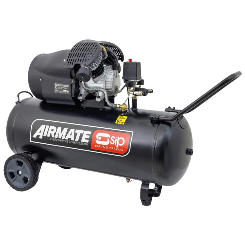 SIP DDVT 3hp 100ltr V-Twin Direct Drive Compressor 06455