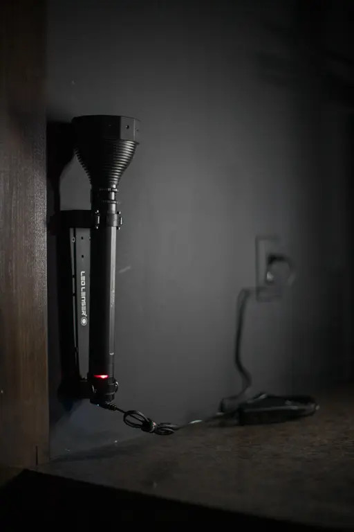ledlenser on wall charging bracket