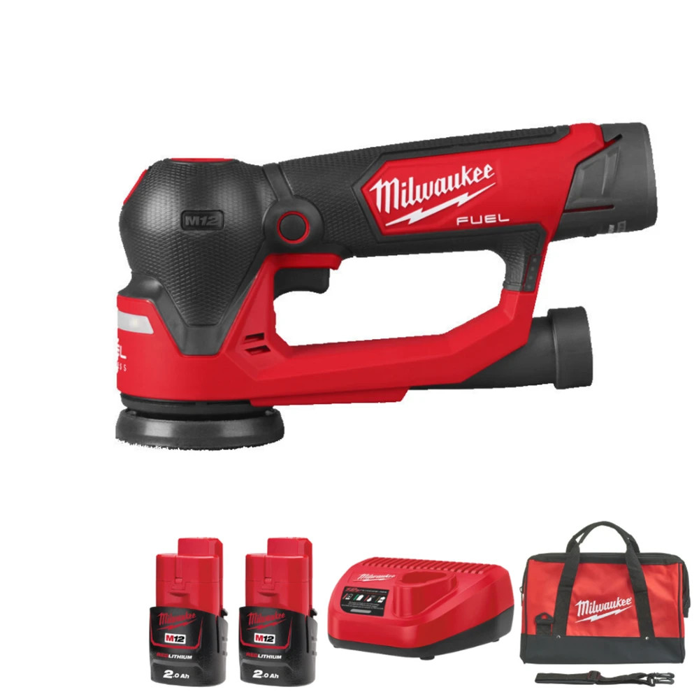 Milwaukee M12FSDR75-202B M12 Fuel 75mm Random Orbit Sander Kit