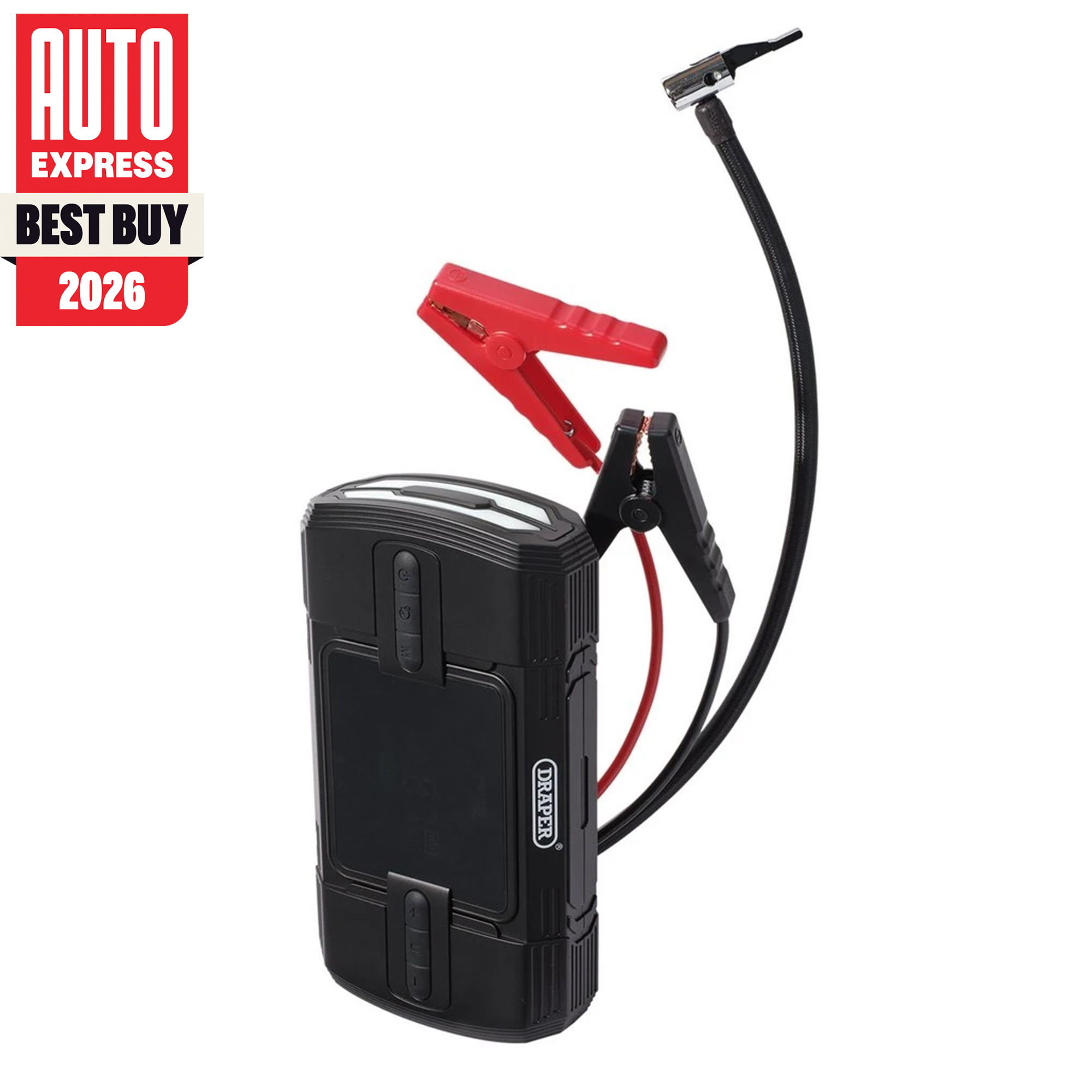 Draper 12V Lithium Jump Starter and Tyre Inflator, 1200A 23722