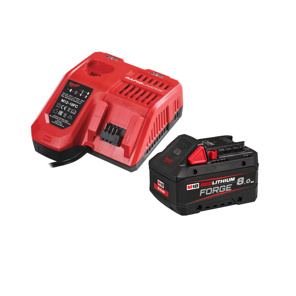 Milwaukee M18 8.0Ah Forge Battery & Fast Charger Kit M18 FNRG-801