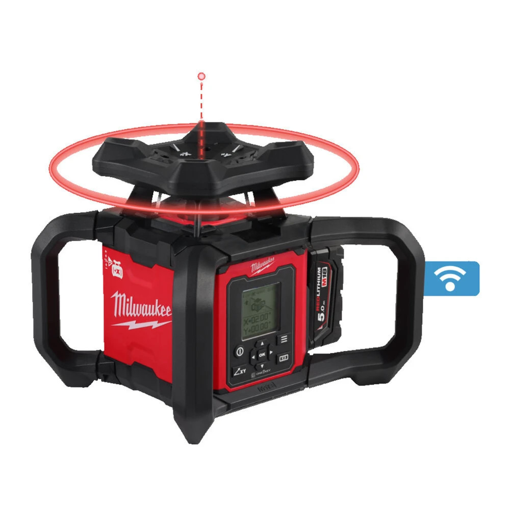 Milwaukee cordless rotary laser lever