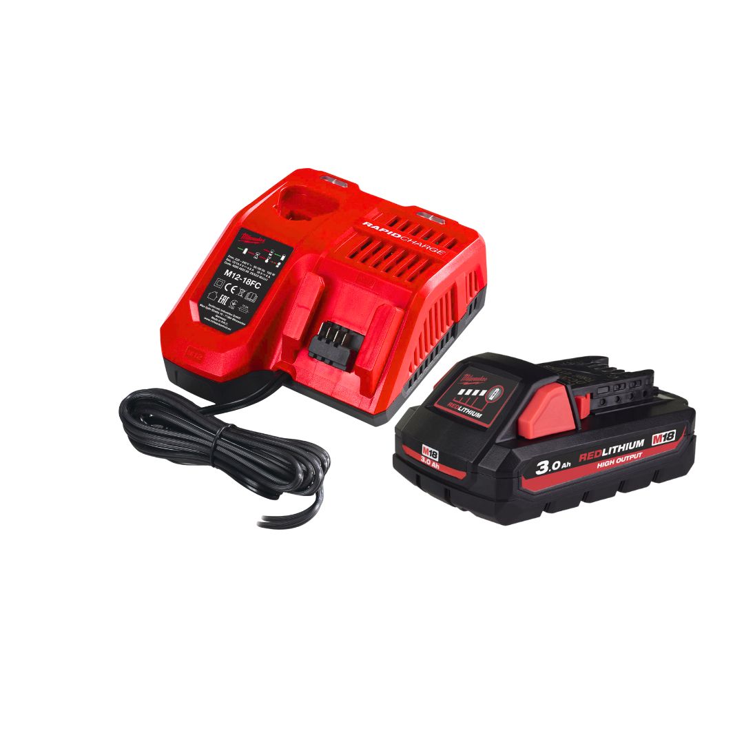 Milwaukee M18 3.0Ah High Output Battery & Fast Charger Kit M18HNRG-301