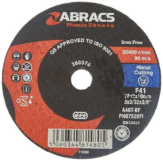 Abracs Phoenix II Flat INOX Extra Thin Cutting Disc 76mm x 2mm x 10mm PH07520FI