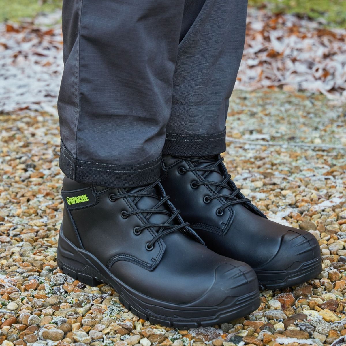 Recycled leather waterproof safety boot