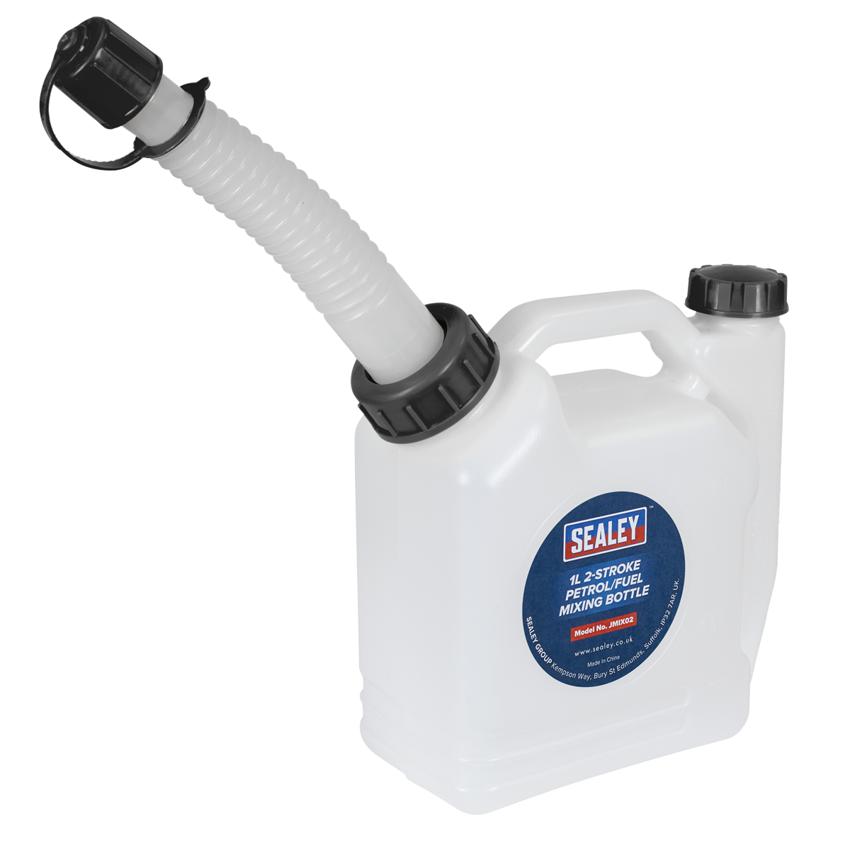 Markings at 25:1, 35:1, 40:1 and 50:1 on separate oil chamber, enabling the user to easily identify the correct mixture for their engine.