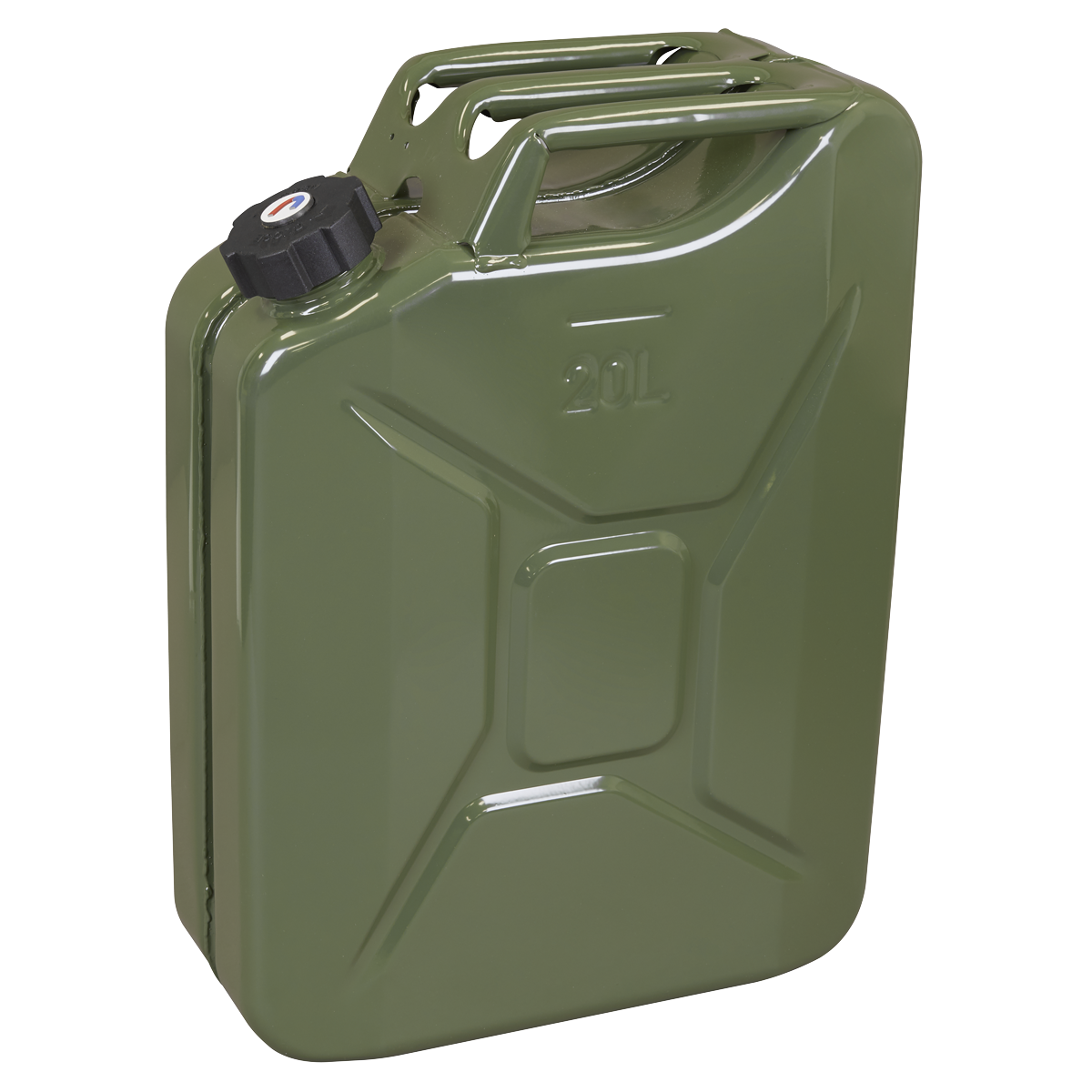 Sealey Screw Cap Metal Jerry Can 20L - Green JC20SCG