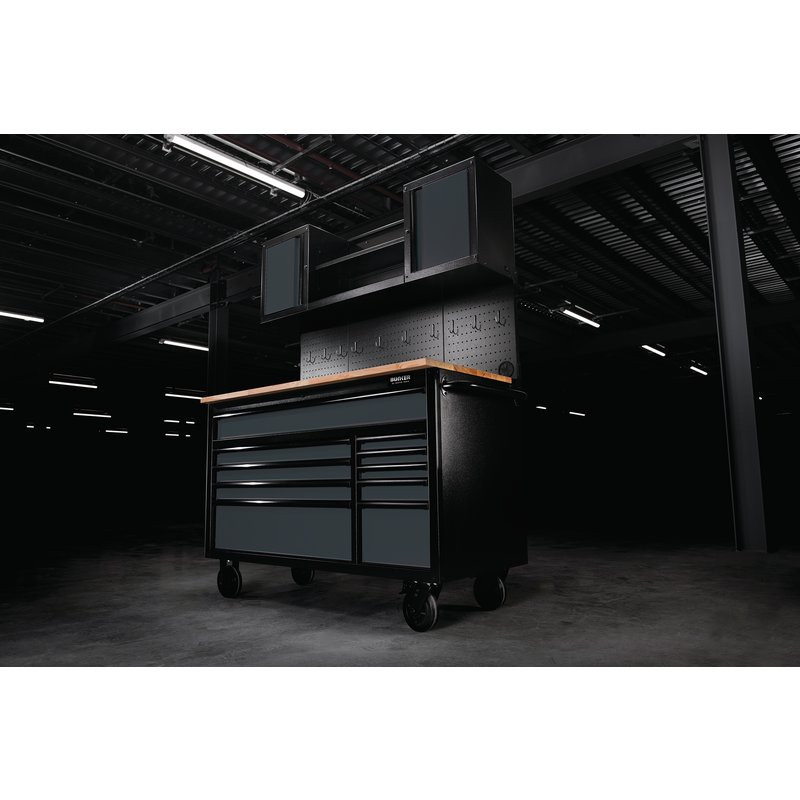 Workstation on wooden workbench