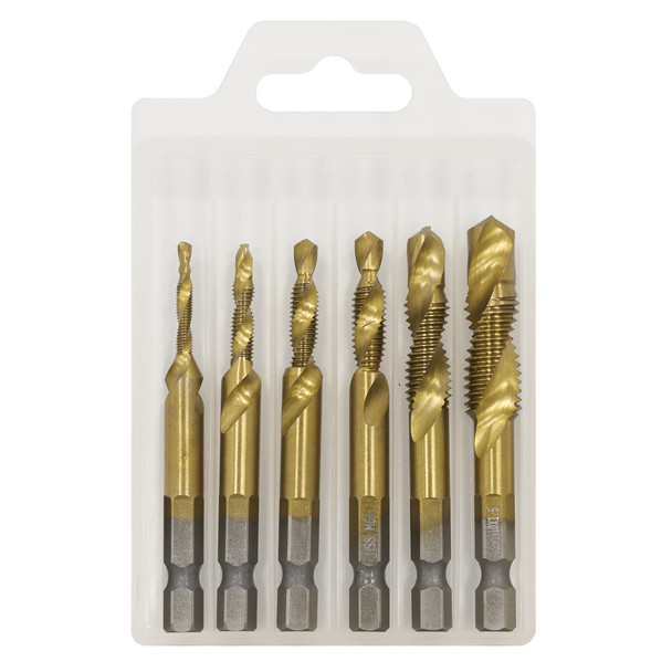 Sealey drill bit set of standard metric thread / pitch: M3*0.5, M4*0.7, M5*0.8, M6*1, M8*1.25, M10*1.5