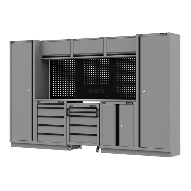 Sealey Superline PRO Black Edition Storage System with Stainless Worktop 3.24m APMSBESTACK01SS