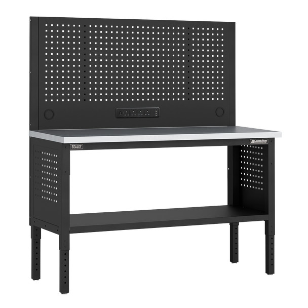 Sealey Superline PRO Modular Workbench with Pegboard Back Panel Stainless Steel Worktop 1525mm APMWB60COMBOSS