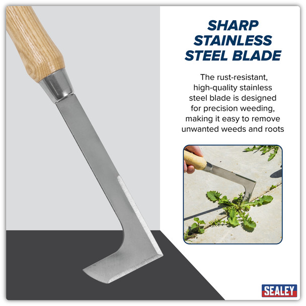 Sealey Premier Weeding Knife with Ash Handle & Stainless Steel Blade GTWH009