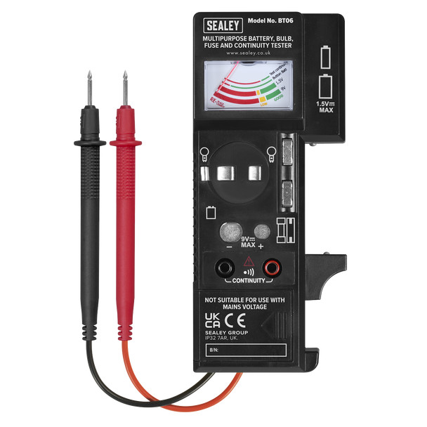 light and compact multipurpose Battery, Bulb, Fuse & Continuity Tester