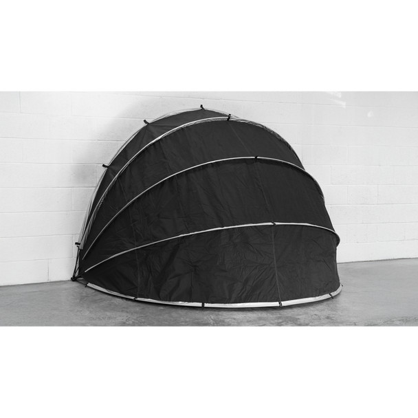 QUICK AND EASY TO ASSEMBLE - Simple assembly with five fibreglass poles through the sleeves, with eyelets to fix the shelter to a fence, wall or outbuilding.