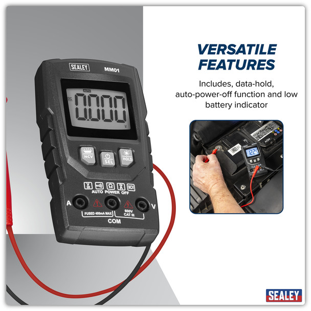 Sealey Auto-Ranging Digital Multimeter 6-Function MM01