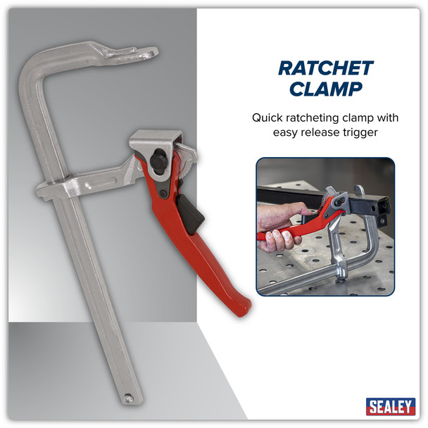 Welding ratchet with 120mm throat depth