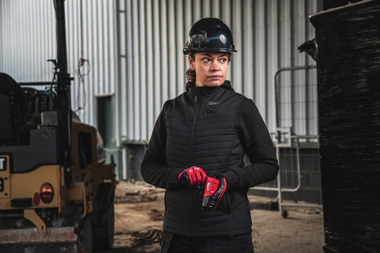 Milwaukee M12 Hexon Heated Ladies Black Puffer Vest M12HPVLBL3-0