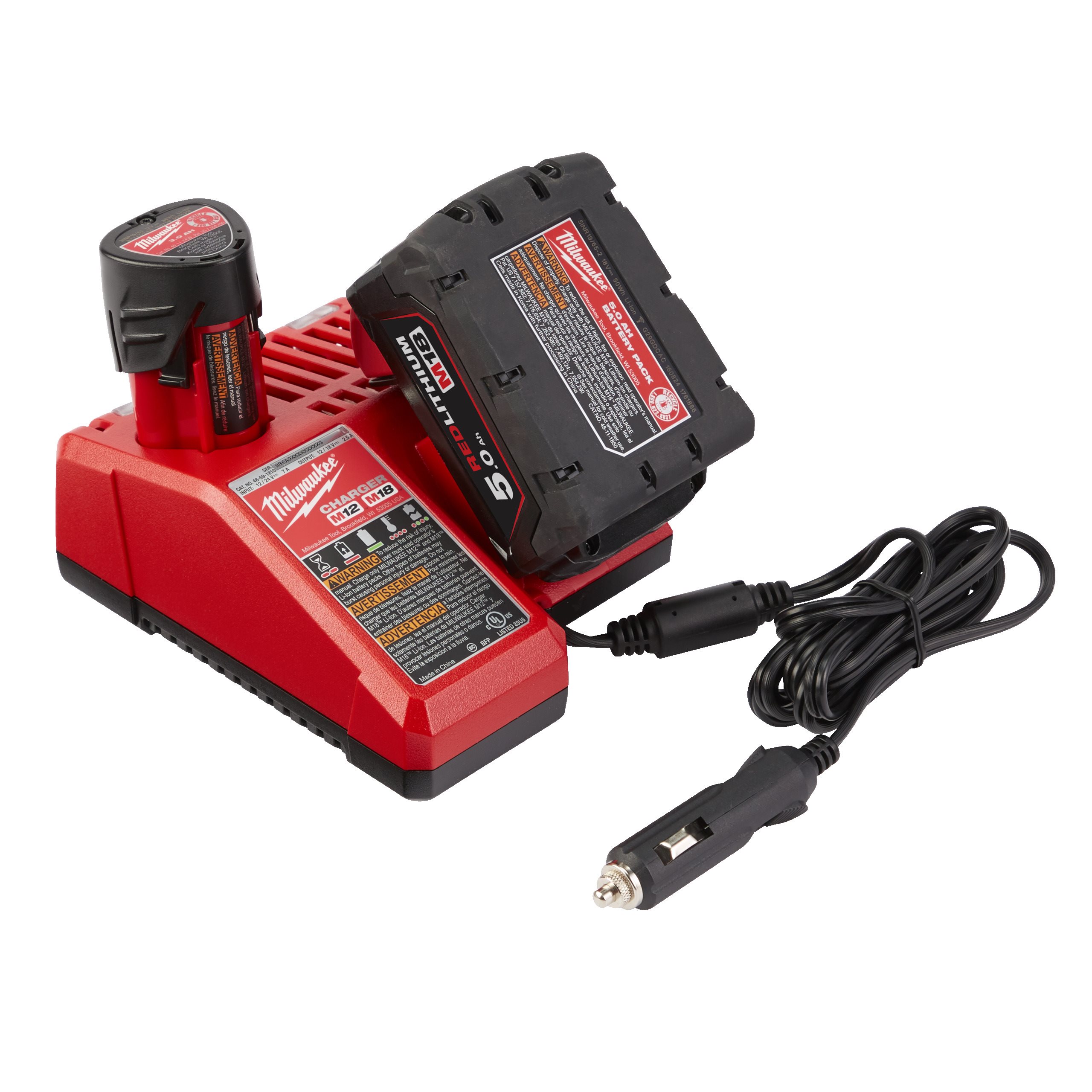 Milwaukee Car battery charger for M18 and M12 batteries