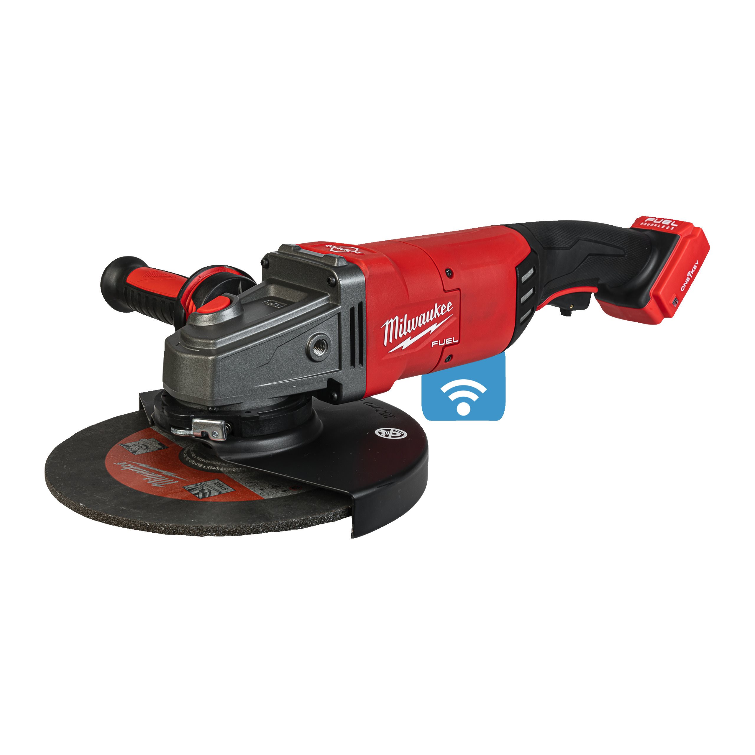 Milwaukee cordless angle grinder with corded performance similar to a 2200 W grinder
