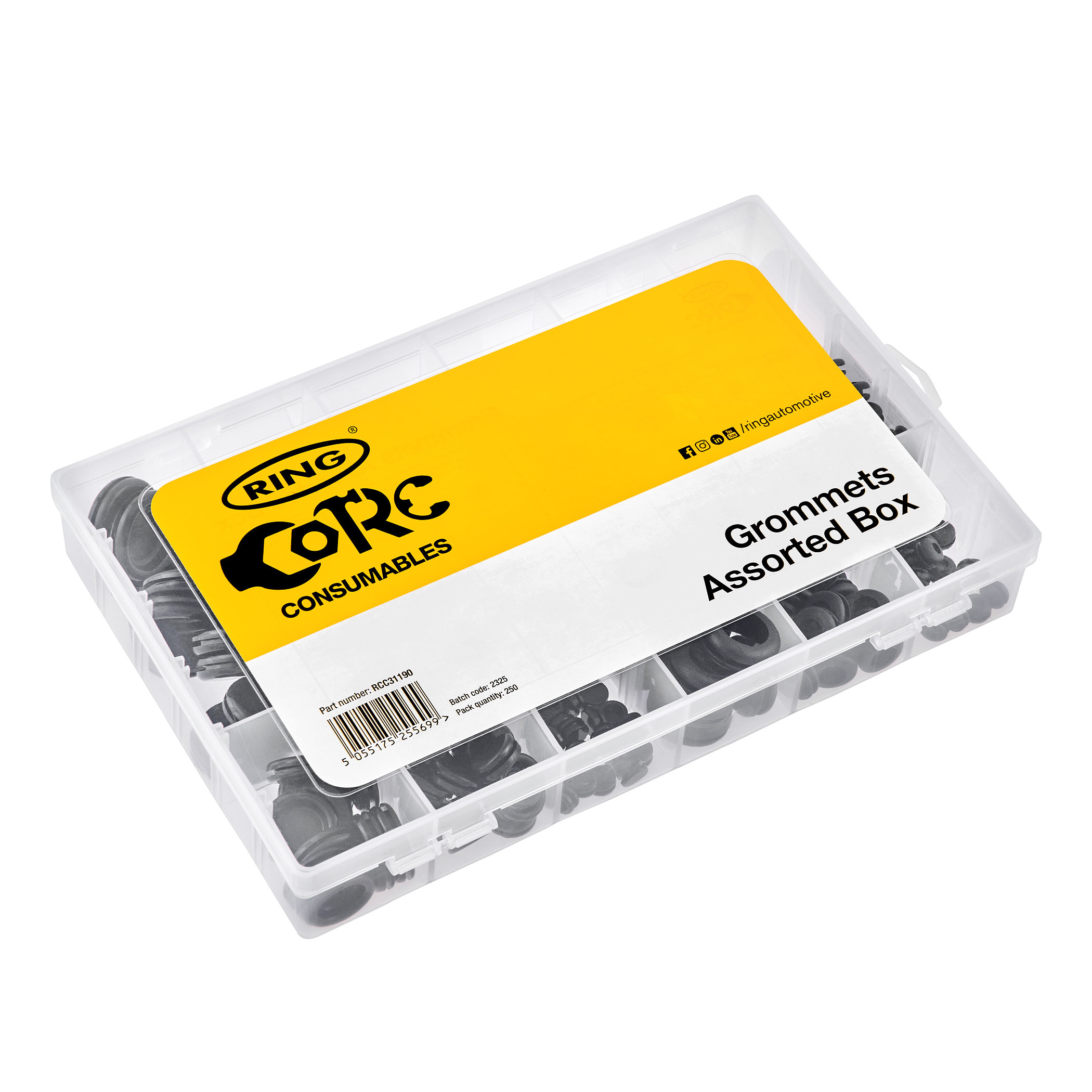 7 x Blanking (for Holes Ø) 6.4, 9.3, 12.3, 15.8, 20.0, 25.0 mm.