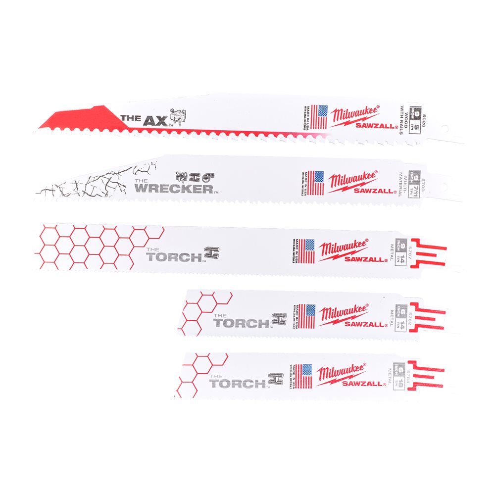 Milwaukee Sawzall Reciprocating Saw Blades  Set (5pc) 49472205