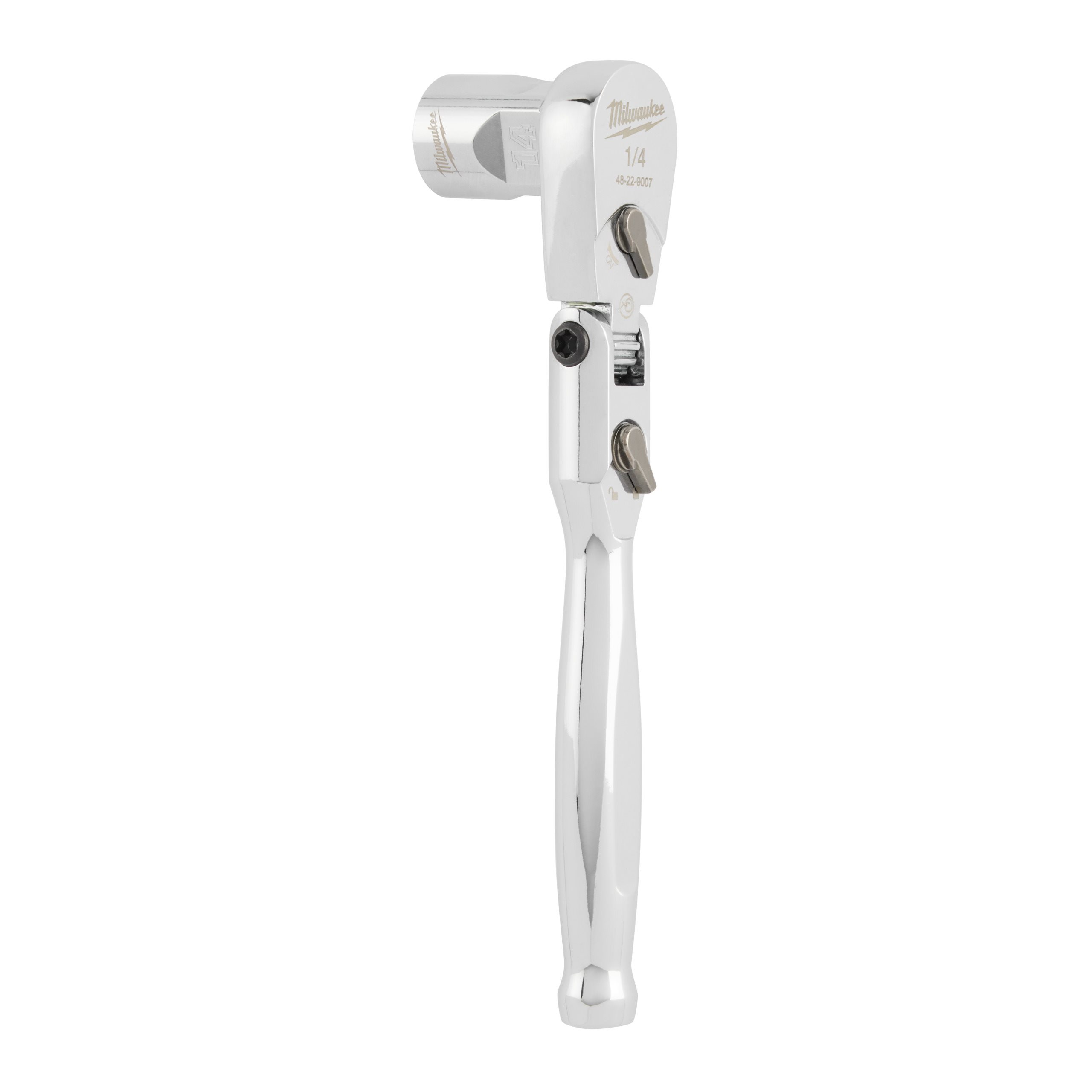 Milwaukee ratchet with 90 tooth design with 4 °of arc swing for tight work spaces