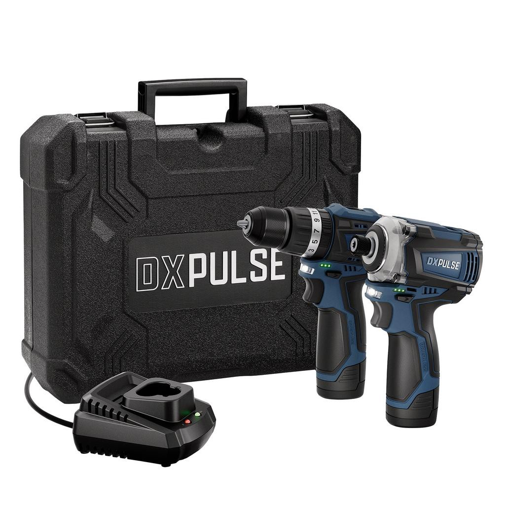 Draper DXPulse 12V Combi Drill & Impact Driver Twin Pack 27983