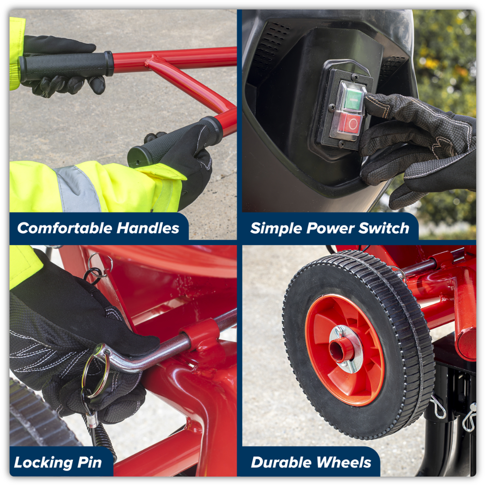 features of the Sealey cement mixer CMX160