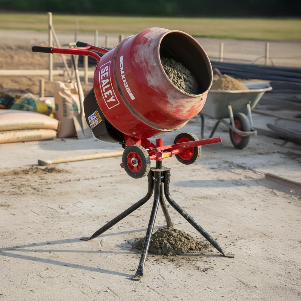 Sealey 135L Cement Mixer with Stand 550W CMX135