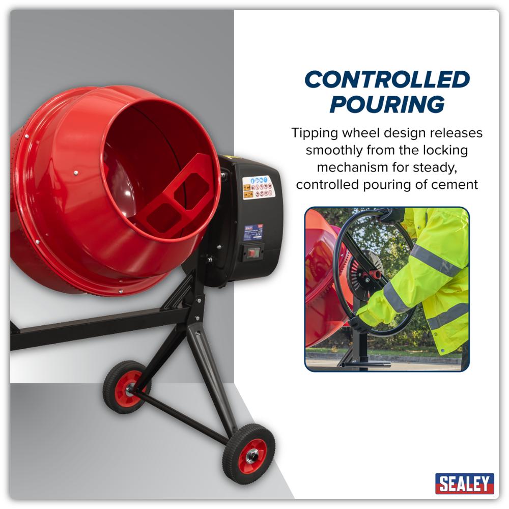 Sealey 125L Cement Mixer 550W/230V CMX125