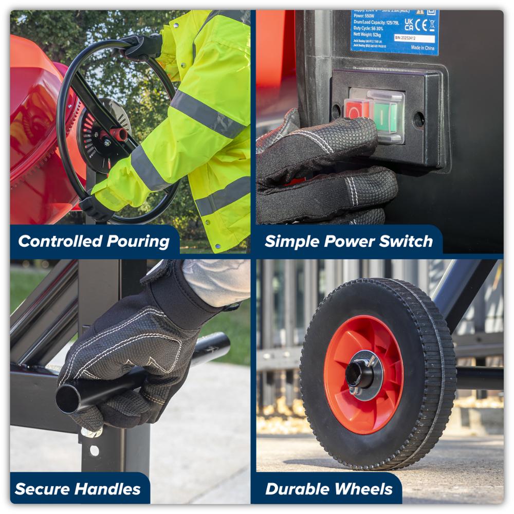 Tipping wheel design releases smoothly from the locking mechanism for steady, controlled