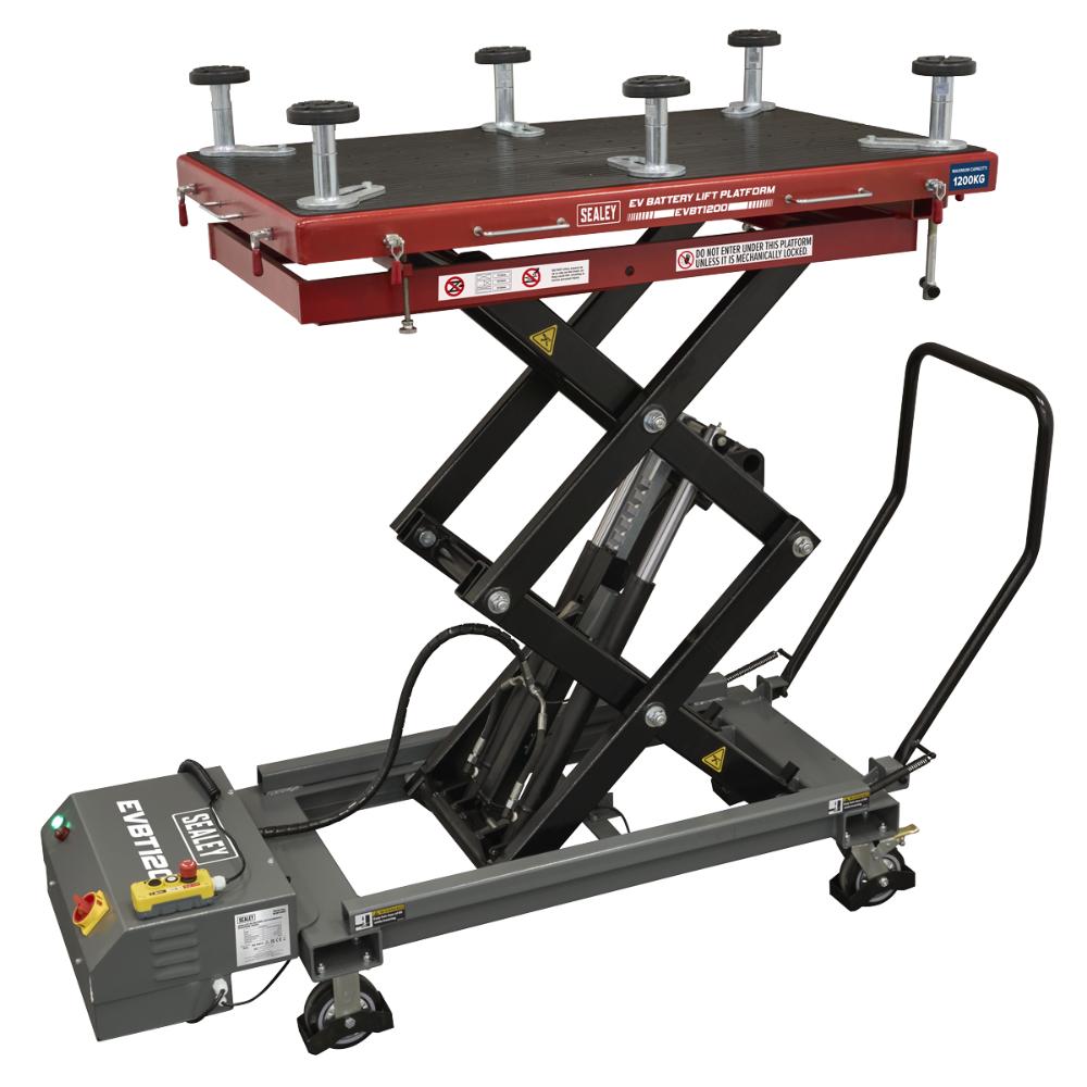 Sealey High Lift EV Battery Lift/Hydraulic Platform Truck 1200kg Capacity EVBT1200