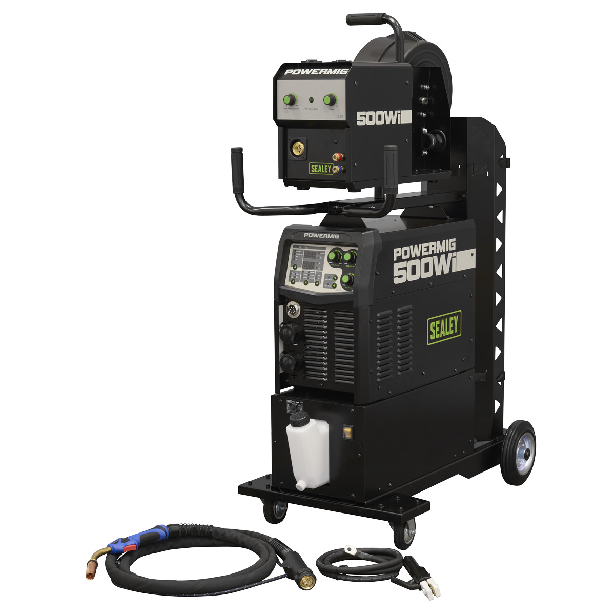 Sealey 500A Professional Gas/Gasless MIG/TIG/MMA Inverter Welder with Portable Wire Feeder & Water Cooler 400V 3ph POWERMIG500Wi
