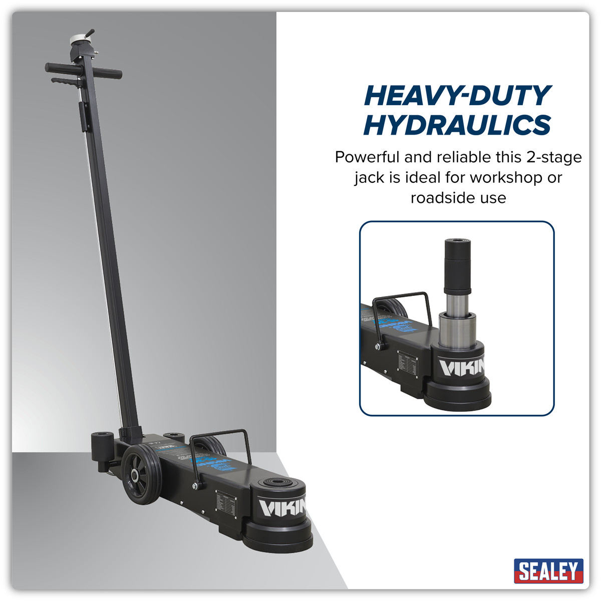 Sealey Viking Long Reach/Low Profile Air Operated Telescopic Jack 20-60 Tonne YAJ20-60LR