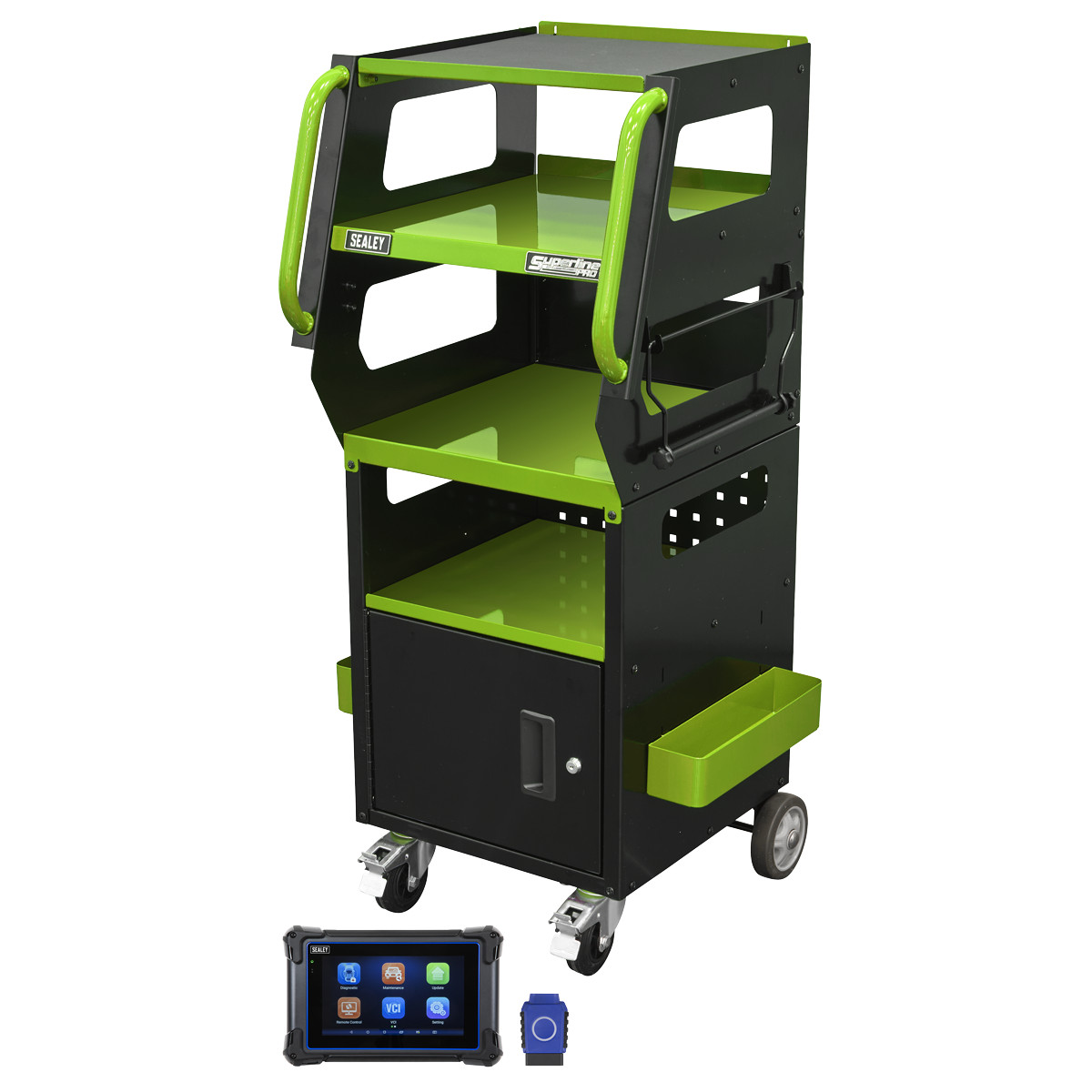 Sealey Diagnostic Tablet & Trolley - Green SDS1G