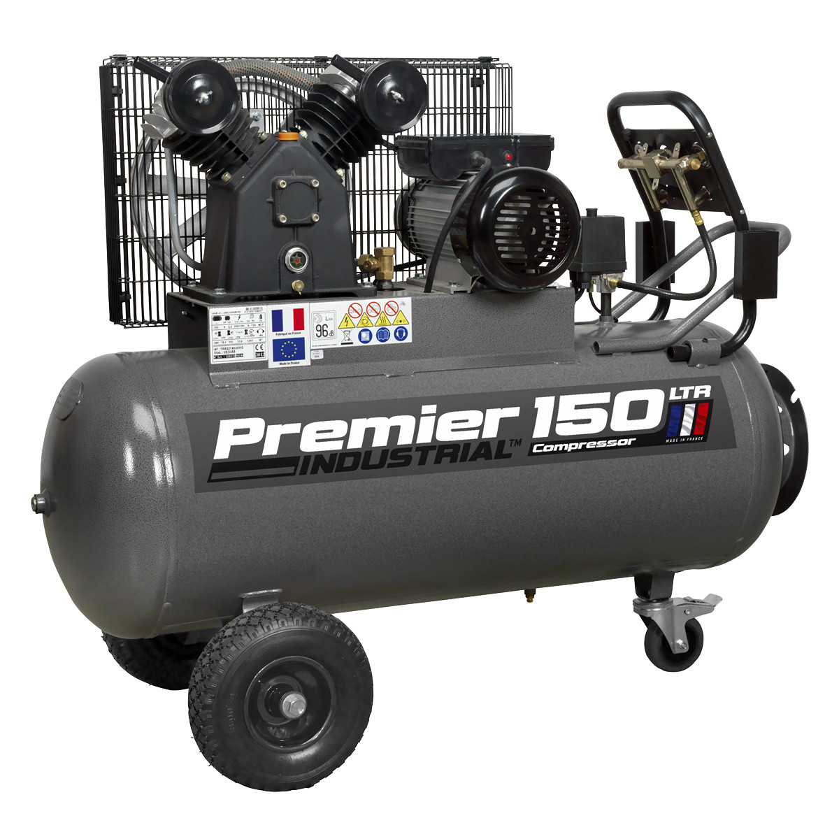 Sealey Premier 150L Belt Drive Air Compressor with Front Control Panel 3hp SAC3153B