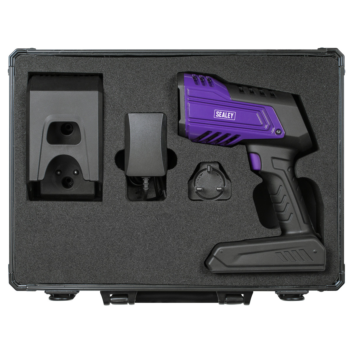 Secure storage case for this Sealey inspection UV curing light