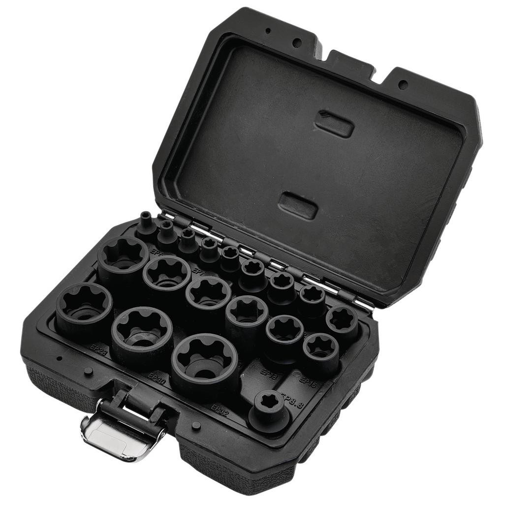 Draper External Torx Plus Socket 19 Piece Set, 1/4", 3/8", 1/2" Sq. Dr. 07128