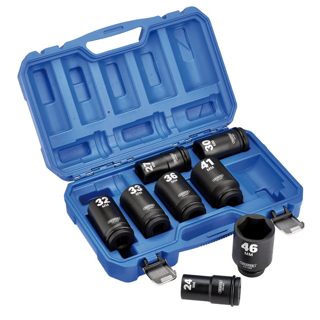 Draper HI-TORQ Metric Deep Impact Socket 8 Piece Set, 3/4" Sq. Dr. 20208